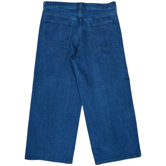 EUC Women's BANANA REPUBLIC Wide-Leg Crop Jean Dark Wash‎ | Size 31/12 - Picture 3 of 8